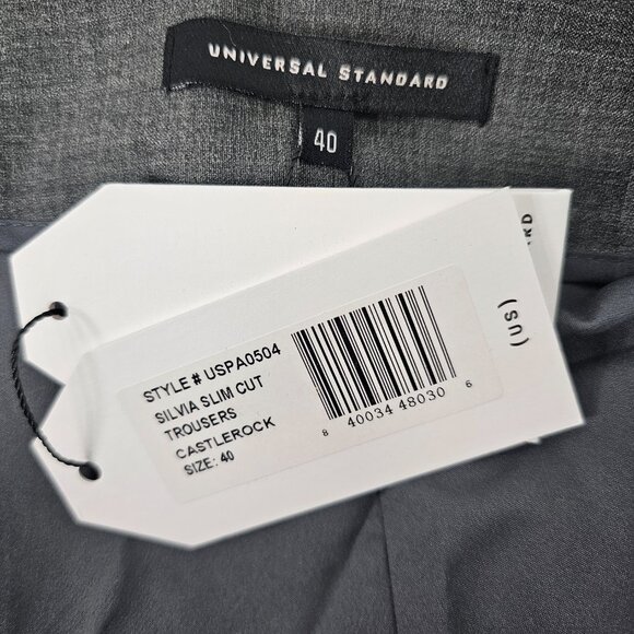 Universal Standard Silvia Women's Grey Pleated Front Ankle Trousers Size 40 NWT - Picture 7 of 11